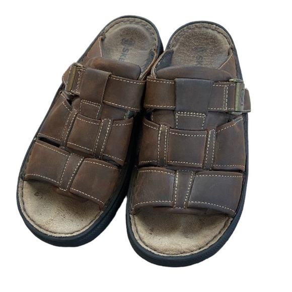 Skechers x Vintage Leather Open Toe Fisherman Sandals - Picture 2 of 12